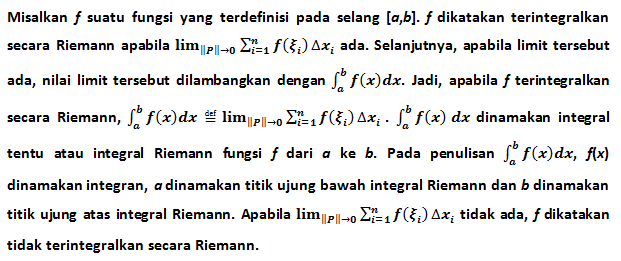 BERKENALAN DENGAN INTEGRAL RIEMANN | edscyclopedia.com